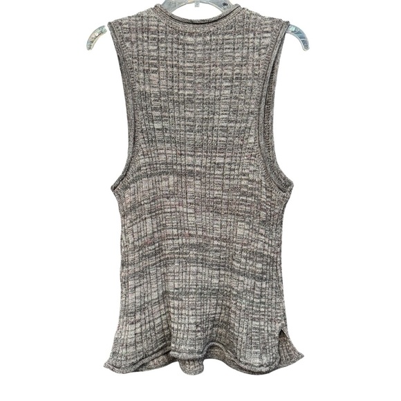 Pilcro Knit Tank Top Sleeveless Ribbed Gray Marled Silk Blend Women’s XL - Picture 2 of 6